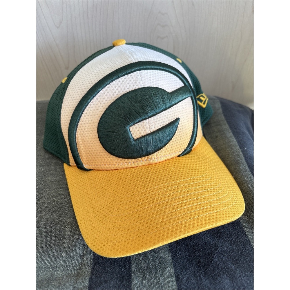NFL GREEN BAY PACKERS BIG G NEW ERA 39Thirty HAT Small - Medium‎ Yellow w/Green
